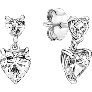 Pandora Ohrstecker - Double Heart Sparkling Stud - 291199C01 - silber