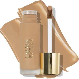 Laura Geller New York Double Take Liquid Foundation | Medium til fuld dækning af naturlig mat finish sand