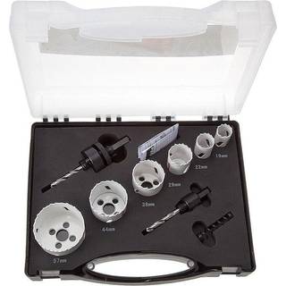 Makita hole saw set - for wood metal plastic aluminium non-ferrous metal plywood steel softwood hardwood copper brass mild steel plasterboard - 6 pieces