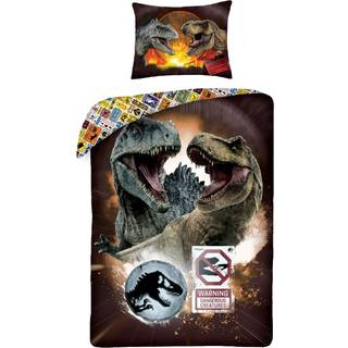 Jurassic World ''Warning! Dangerous'' Sengetøj - 100 Procent Bomuld