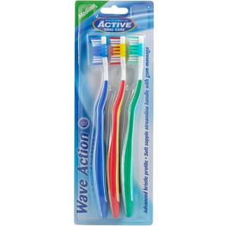 3 stk. Tandbørster Active Oral Care Wave Action Medium