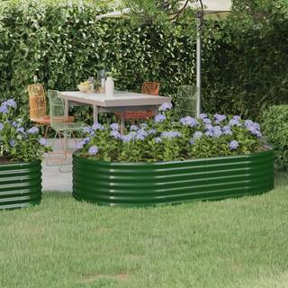 plantekasse 175x100x36 cm pulverlakeret stål grøn