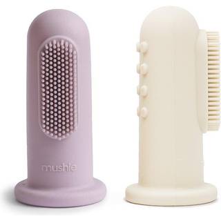 Mushie Fingertandbørste - Soft Lilac/Ivory