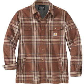 Carhartt Men's Flannel Sherpa Lined Shirt Jacket Asphalt, S