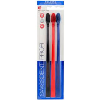 Swissdent Profi Colours tandbørster Blød - medium black, red, blue 3 stk. - 3 stk.