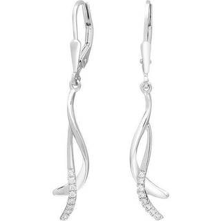 Nordahl Jewellery - Ørehængere i rhodineret sølv m. zirkonia