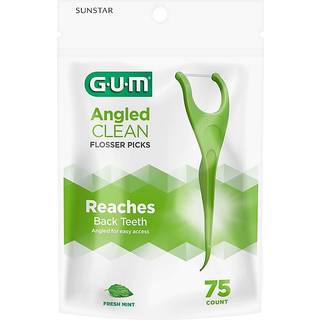GUM Vinklet Flosser Frisk mynte 75 stk. – Nemmere at nå områder for en grundig rengøring