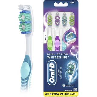 Oral-B fordel levende dobbelt action hvidt tandb?rster bl?d tandb?rstepakke med 4 t?ller tandb?rster (emballage og produktfarve kan variere)