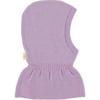 Copenhagen Colors Strikket Balaclava I Merinould Med Flæser Lavender  Lavender 48/50 cm Wool Lilla  48/50 cm  kvinde