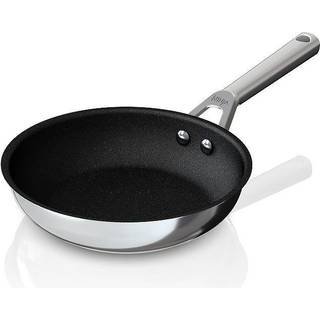 Ninja C60020 Foodi NeverStick rustfri 8-tommer stegepande poleret rustfrit stl udvendig Nonstick Holdbar og ovnsikker til 500F slv