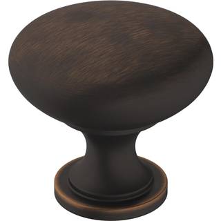 Amerock | Kabinetsknap | Olie gnidet bronze | 1-1/4 tommer (32 mm) diameter | ?ra | 1 pakke | Skuffeknap | Skabshardware