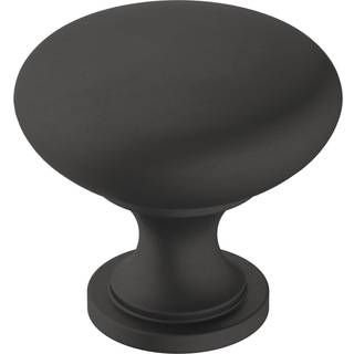 Amerock | Kabinetsknap | Matte sort | 1-1/4 tommer (32 mm) diameter | ?ra | 1 pakke | Skuffeknap | Skabshardware