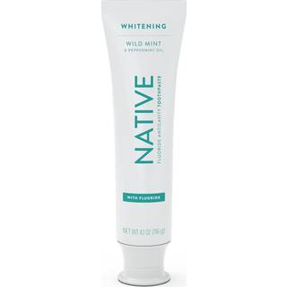 Indf?dt tandpasta lavet af naturligt afledte reng?ringsmidler og enkle ingredienser, der sikkert hvidt t?nder 4,1 oz vild mynte med fluor - 1 t?l