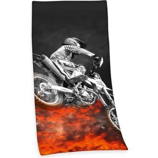 Motocross Dirtbike Badehåndklæde 75 x 150 cm - 100 procent bomuld