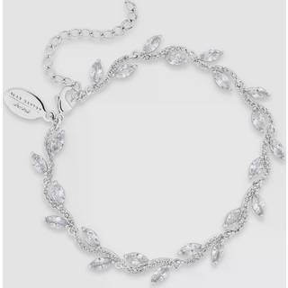 Jon Richard Jon Richard Silver Tone Rhodium Plated Pave Wave Leaf Bracelet