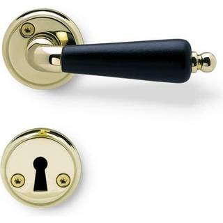 Beslag Design Balder dørhåndtag inkl. nøgleskilt, messing/sort træ