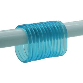 Bruseforh?ng ringer plastkroge solid og klart farves?t p? 12 klare turkisbl?