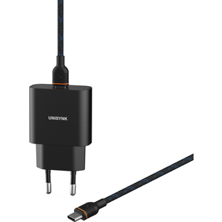 Unisynk USB-C Slim vægopladerbundt (sort) - På lager i butik