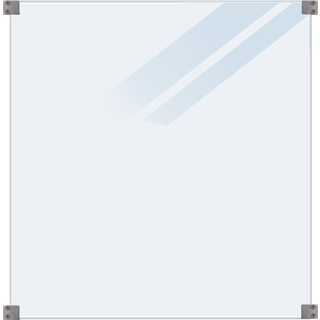 Plus Glashegn Frosted inkl. 4 runde beslag - B 90 cm x H 91 cm
