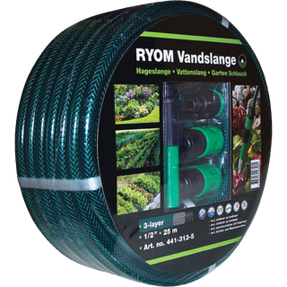 Vandslange grøn 1/2" m/ Fittin.25M