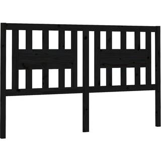 sengegærde 166x4x100 cm massivt fyrretræ sort