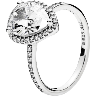 Pandora Large Radiant Teardrop Ring - Ring Size 50 - Silver