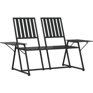2-Personers Havebænk 165 Cm Stål Sort