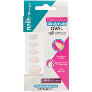 Invogue Classic Nude Oval Nails 24 pcs