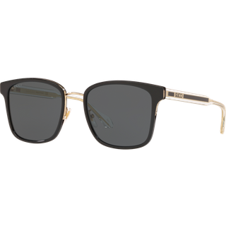 Gucci GG0563SKN Asian Fit 001 55 Solbriller Mænd Guld - Black Shiny Gold - 55mm