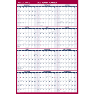 AT-A-GLANCE 2023 Wall Calendar 24 """" X 36 """" Ekstra store m?nedlige papir reversible lodret/vandret (PM21228)