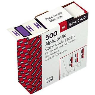 Smead BCCR BAR-stil permanent alfabetiske etiketter H Lavendelrulle p? 500