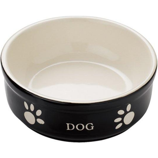 Dog keramikskål - Sort - 12 X 12 X 3