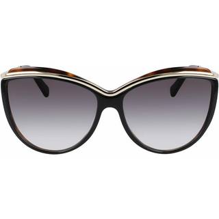 LONGCHAMP Kvinde LO676S 010 Solbriller Plast Sort Grå Cat Eye Skygge
