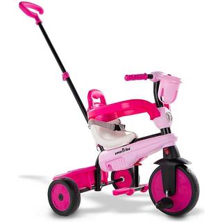 Smart Trike Breeze S 3-i-1 trehjulet cykel med styrestang - pink og grå