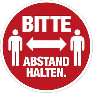 HERMA Information label: Mandatory sign Please keep distance + text Ø 20 cm self-adhesive removable
