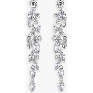 Jon Richard Jon Richard Silver Tone Clear Navette Charlotte Drop Earrings