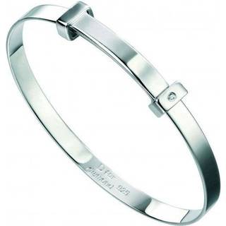 D For Diamond Silver Diamond Set Expandable Baby Bangle - D8529