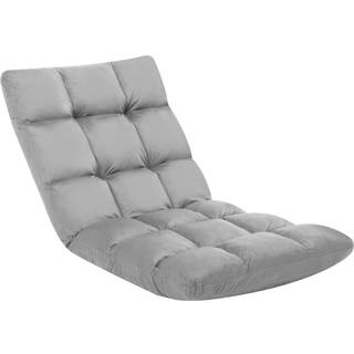 foldbar gulvstol mikrofiber lysegrå