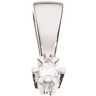 Prinsesse Vedhæng i 14kt. hvidguld m. 0,03ct. diamant