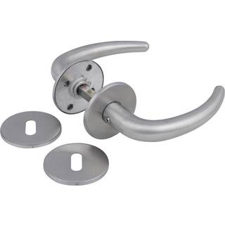 Jasa Company Coupé dørgreb med dørgrebsroset og nøgleskilt, Ø19 mm, børstet stål
