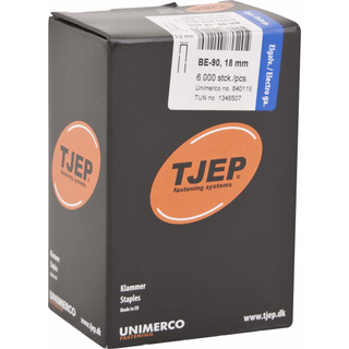 Tjep klammer elgalv. BE-90 5,8x18 6000stk/pk 840118 m/lim