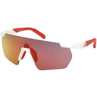 Adidas Sport Mand SP0062 24L Solbriller Plast Hvid Rød Firkantet Normal Spejl