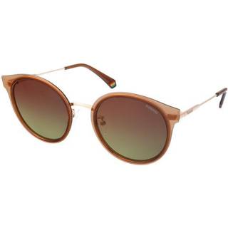 Polaroid Kvinde PLD 6152/G/S DDB/LA Solbriller Polycarbonat Guld Brun Rund Polariseret Skygge