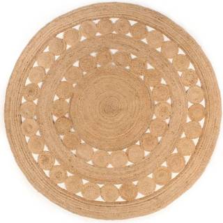tæppe flettet design jute 240 cm rund