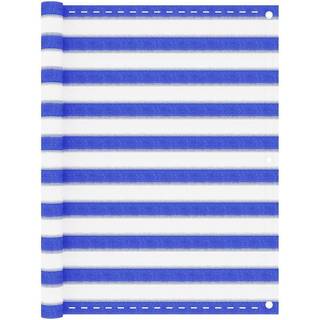 altanafskærmning 120x300 cm HDPE blå og hvid