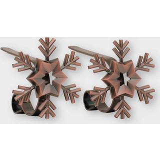 Haute-indretning Den originale mantleclip-strømpeholdere med aftagelige zinklegeringsferie ikoner (2-pakker snefnugolie-rubbed bronze)