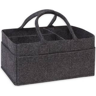 Sammy & Lou sammenfoldelig kulgr? f?lte opbevaring Caddy Divided Design for at holde bleer aft?rringer og skiftende genstande organiserede to h?n