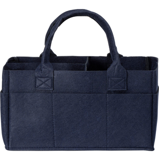 Sammy & Lou sammenfoldelig Navy f?lte opbevaring Caddy delt design for at holde bleer aft?rringer og skiftende genstande organiserede to h?ndtag