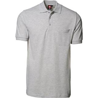 ID Klassisk Polo Trøje m. Lomme Grå Melange