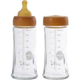 HEVEA Baby Glas sutteflaske Wide Neck 2-pak -250ml - 1 pakke